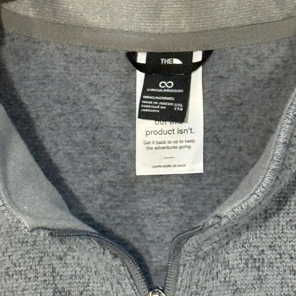 NWT The North Face GORDON LYONS Full Zip Sweater Knit Fleece Jacket Gray 2XL